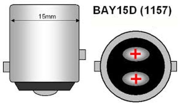 2 kpl P21/5W LED-lamppu BAY15D 10-50V ei vikaa 3000lm valkoinen
