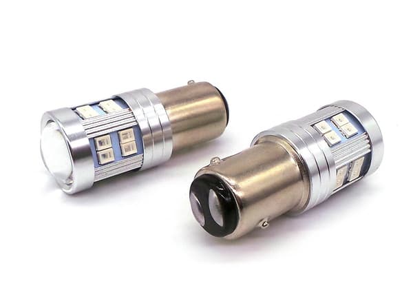 2 kpl P21/4W LED BAZ15D 12-24V CANBUS punainen