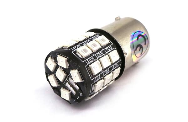 2 kpl LED-lamppu BA15S 12V CANBUS punainen 1100lm