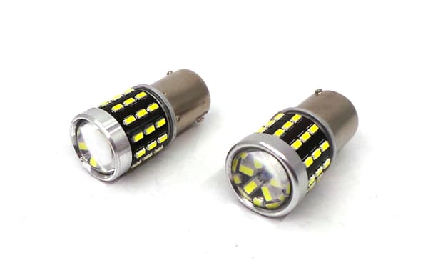 2 st LED-lampor BA15S, P21W 12-24V CANBUS 1500lm vit lins