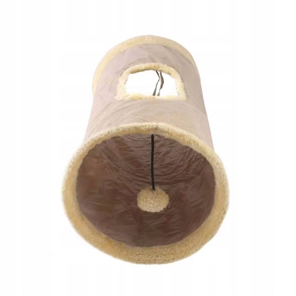 COTTLE TUNEL WITH BALL Taitettava kissan lelu Beige