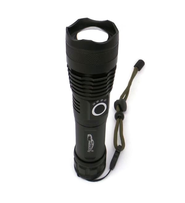 Tehokas LED taktinen taskulamppu 10000lm 600m USB-C sarja