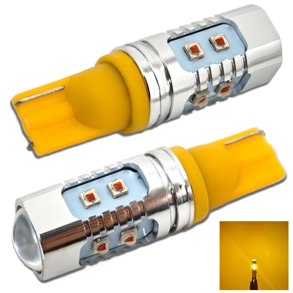 2 st W16W LED-lampor T15 12-24V CANBUS orange USA för röda lampskärmar