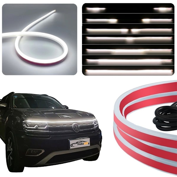 Joustavat päiväajovalot konepellin alla 200cm DRL LED 12V +WOW