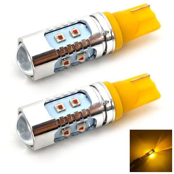 2 st W16W LED-lampor T15 12-24V CANBUS orange USA för röda lampskärmar