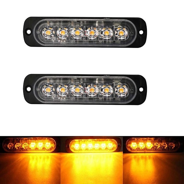 Stroboskooppimerkkivalaisin 6 LED 12V-24V, oranssi