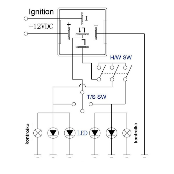 2 kpl monikäyttörele 5 pin 24V 40A