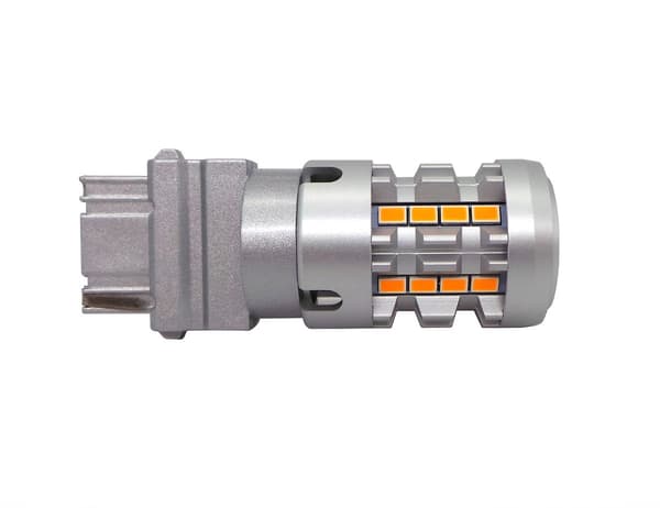 2 kpl LED-lamppu 3156, P27W 12-24V ei vikaa oranssi 100% CAN