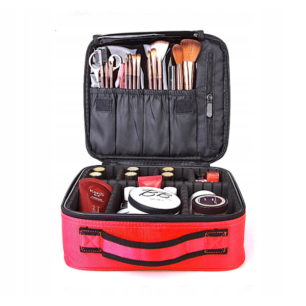 Fodral med justerbara avdelare Kosmetikfodral Organiser RED