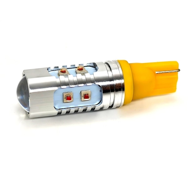 2 st W16W LED-lampor T15 12-24V CANBUS orange USA för röda lampskärmar