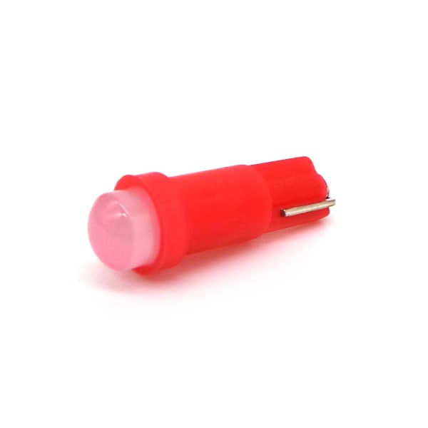 10 kpl T5 LED-lamppu W1.2W 12V 50lm Punainen