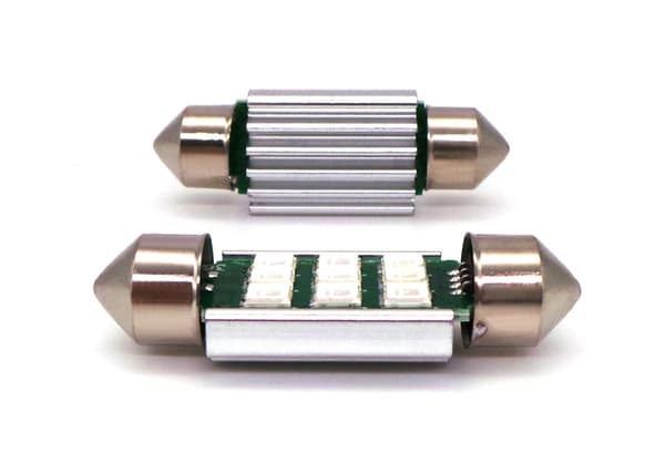 5 kpl LED-lamppu SV8.5, C5W 12-24V CANBUS 36mm Sininen