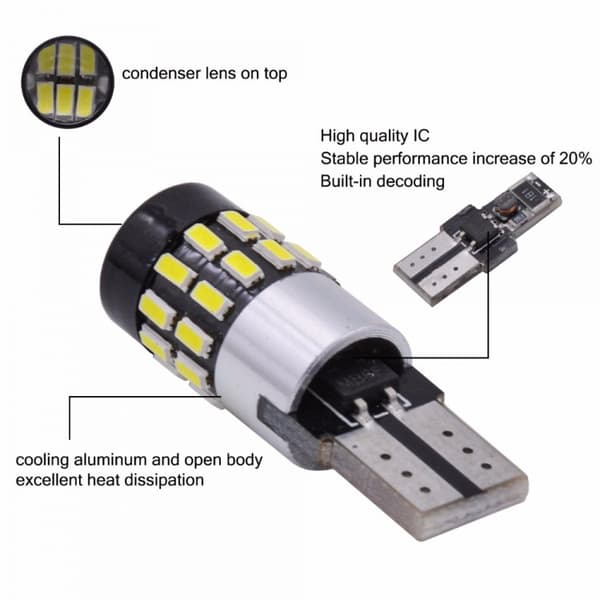 4 kpl LED-lamppu T10 W5W 12V-18V CANBUS