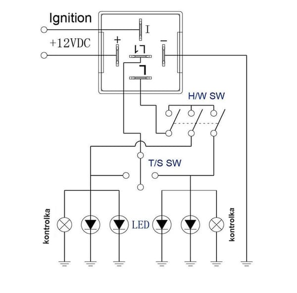 LED-valopylvään katkaisija 12V EP27 5 Pin