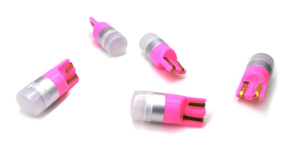 6 kpl LED-lamppu T10, W5W 12V CANBUS 190lm Vaaleanpunainen