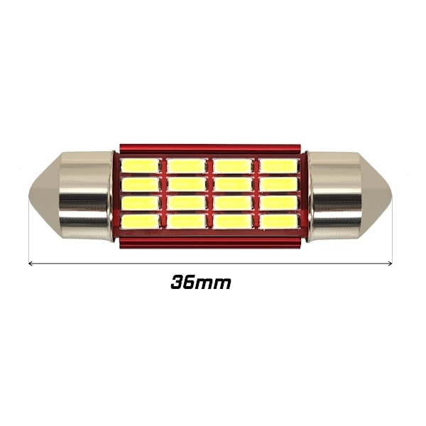 2 kpl C5W LED-lamppu SV8.5 12V CANBUS 36mm vahva