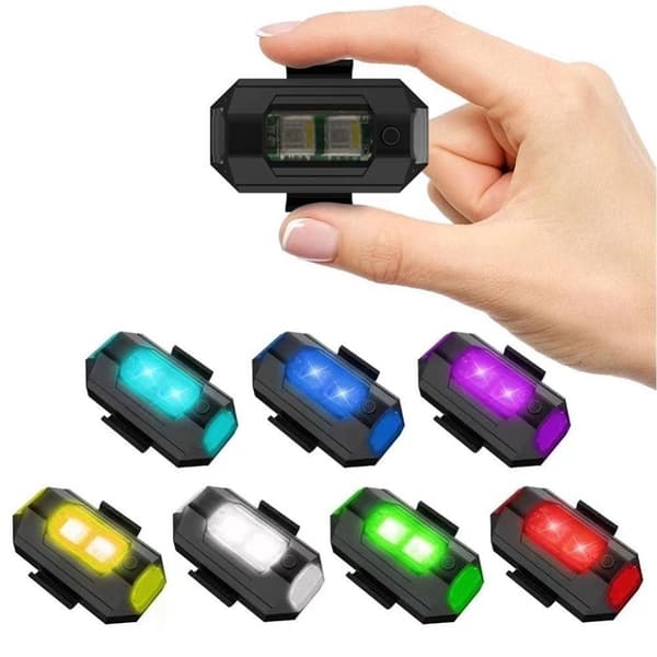2 st LED-lampor 7 färger universal USB motorcykel, cykel, drone