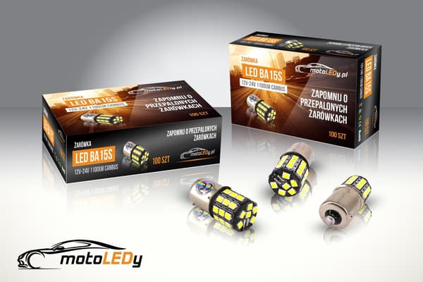 2 st LED-lampor BA15S, P21W 12-24V CANBUS vit