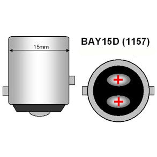 2 kpl P21/5W LED BAY15D 12-24V 21/5W valkoinen-oranssi polttimo ilman virhettä