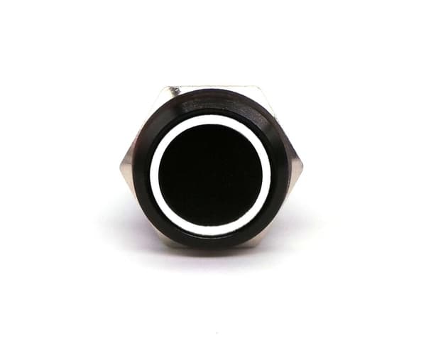 2 st On/Off-knapp, LED-snap-knapp 18mm svart Vit