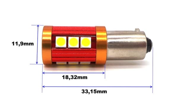 2 kpl LED-lamppu BAY9S 12-18V CANBUS 800lm vahva
