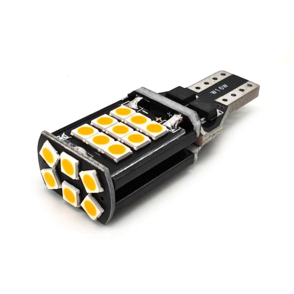 2 kpl W16W LED-lamppu 12-24V CANBUS 1200lm Oranssi