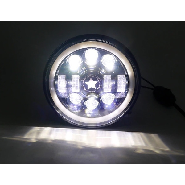 Etuvalaisin 7" Full LED Star 1kpl 12V Harley, Jeep, Land Rover, Hummer, Lada, Hummer, Lada