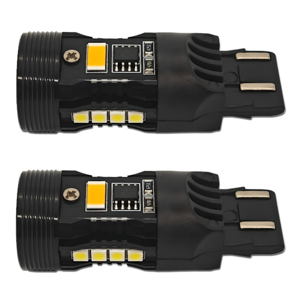 2 kpl W21/5W LED-lamppu 7443 12V vikavapaa, kaksi väriä, EU-USA