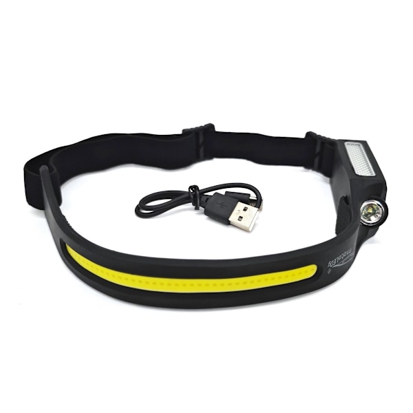 Otsalamppu - COB + LED, liiketunnistin, tehokas akku 2x 8h toiminta, 400lm