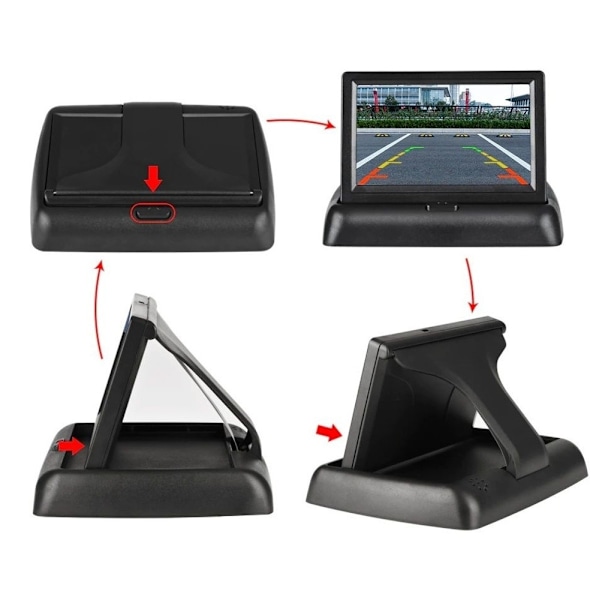 Monitor, backkamera display vikbar 12V