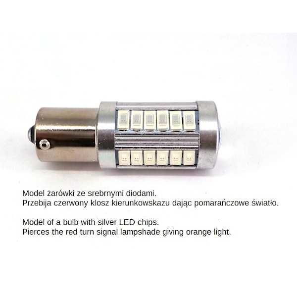 2 kpl LED BA15S, P21W 12V 1300lm CANBUS oranssi