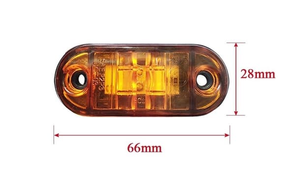 2 stk. Markørlampe 2 LED 12-24V farve Orange