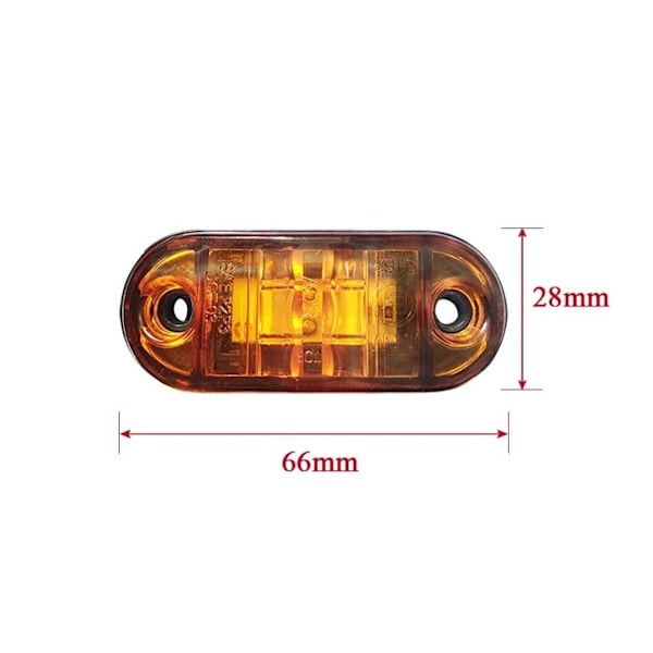 2 stk Markørlampe 2 LED 12-24V farver Hvid