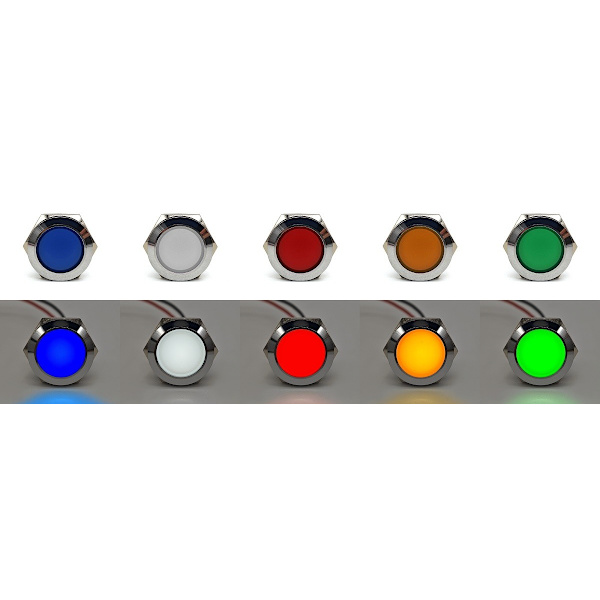 2 kpl LED kojelaudan valo 22mm värit Sininen