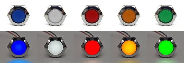 2 st LED instrumentbräda ljus 22mm färger Grön