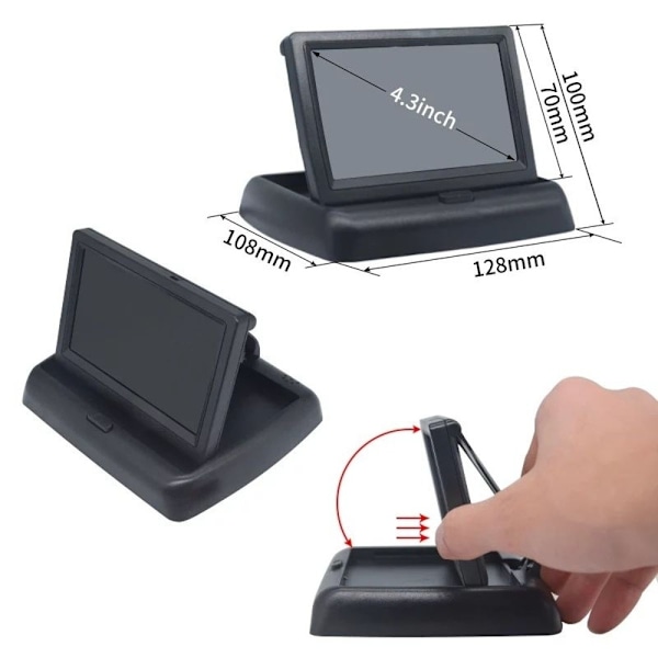 Monitor, backkamera display vikbar 12V