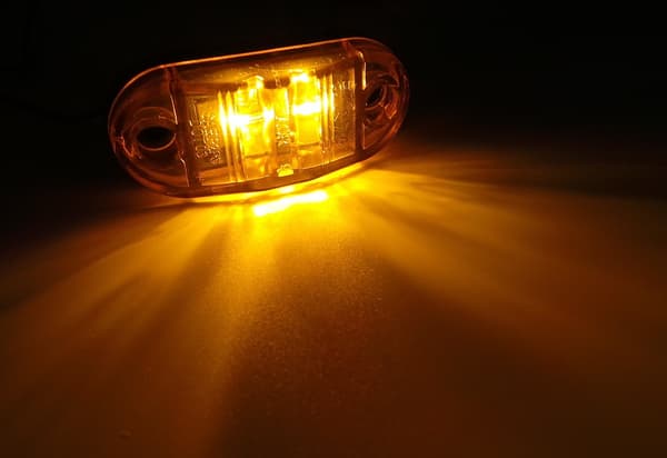 2 stk. Markørlampe 2 LED 12-24V farve Orange