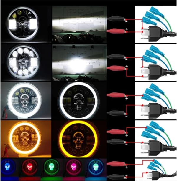 Strålkastare 7\" Full LED baklykta 1 st
