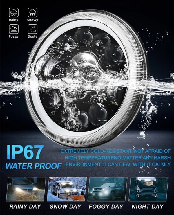 Ajovalaisin 7" Full LED kallo 1kpl