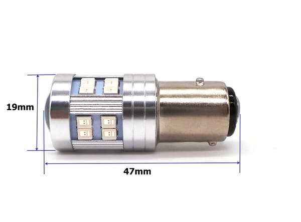 2 kpl P21/4W LED BAZ15D 12-24V CANBUS punainen
