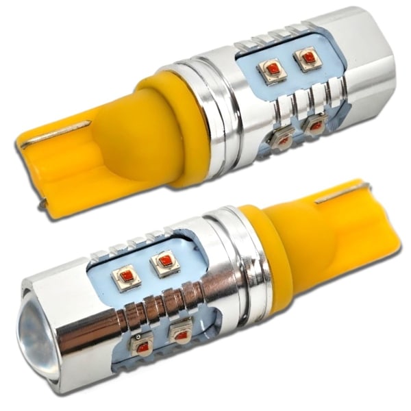 2 st W16W LED-lampor T15 12-24V CANBUS orange USA för röda lampskärmar