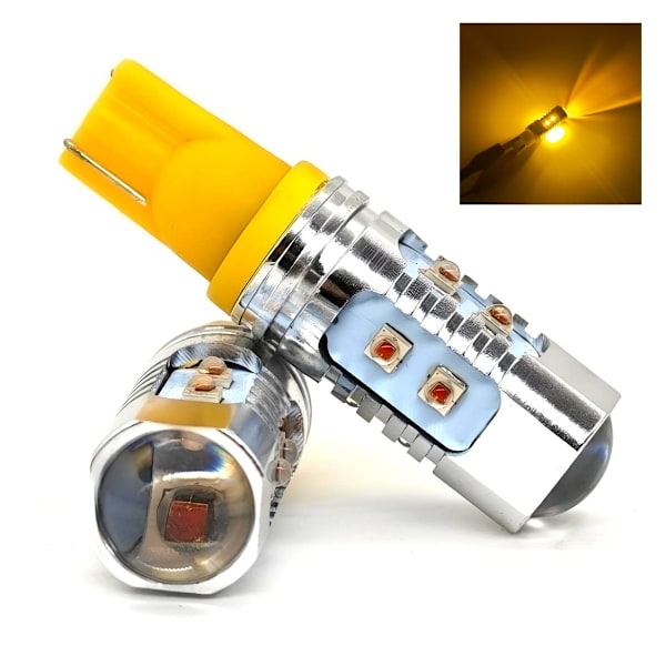 2 st W16W LED-lampor T15 12-24V CANBUS orange USA för röda lampskärmar