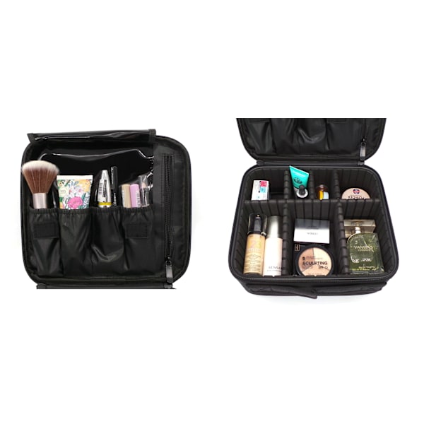 Fodral med justerbara avdelare Kosmetikfodral Organiser BLACK