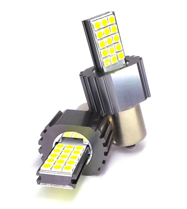 2 st LED-lampor PY21W, BAU15S 12-24V CANBUS vit  Ny