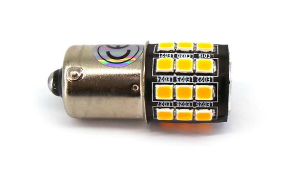 2 kpl LED-lamppu BAU15S, PY21W 12V CANBUS oranssi