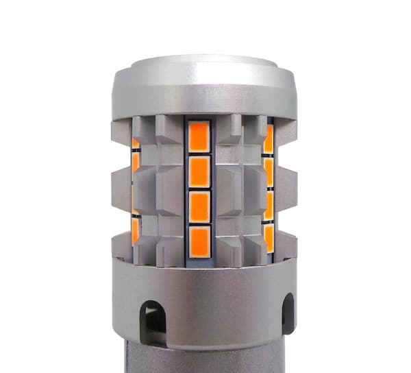 2 kpl LED-lamppu 3156, P27W 12-24V ei vikaa oranssi 100% CAN