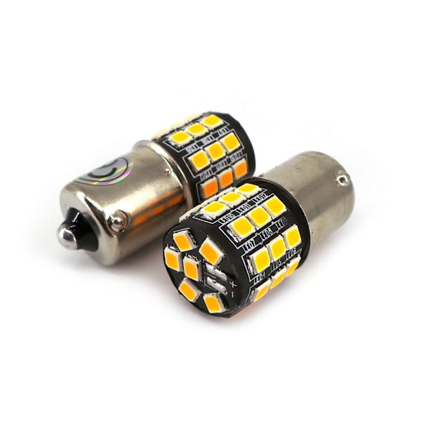 2 kpl LED-lamppu BA15S, P21W 12V CANBUS oranssi