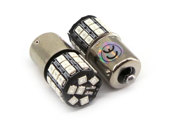 2 kpl LED-lamppu BA15S 12V CANBUS punainen 1100lm