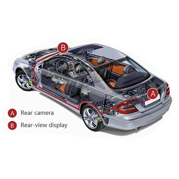 4 parkeringssensorer, summer, 12V kontrollpanel - kit svart