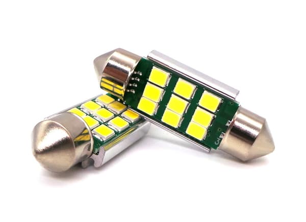 5 st LED-lampor SV8.5, C5W 12-24V CANBUS 36mm Vit